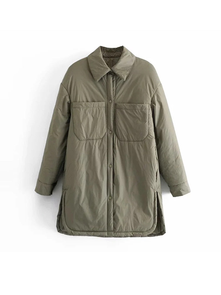 Chaqueta parka militar mujer