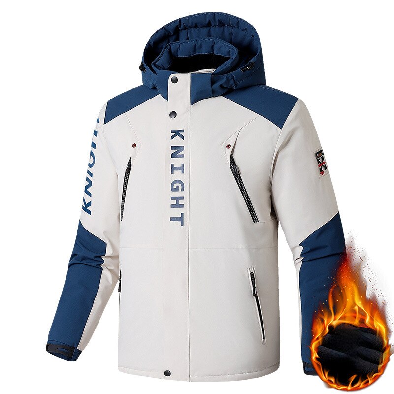 Chaqueta roja estilo militar hombre