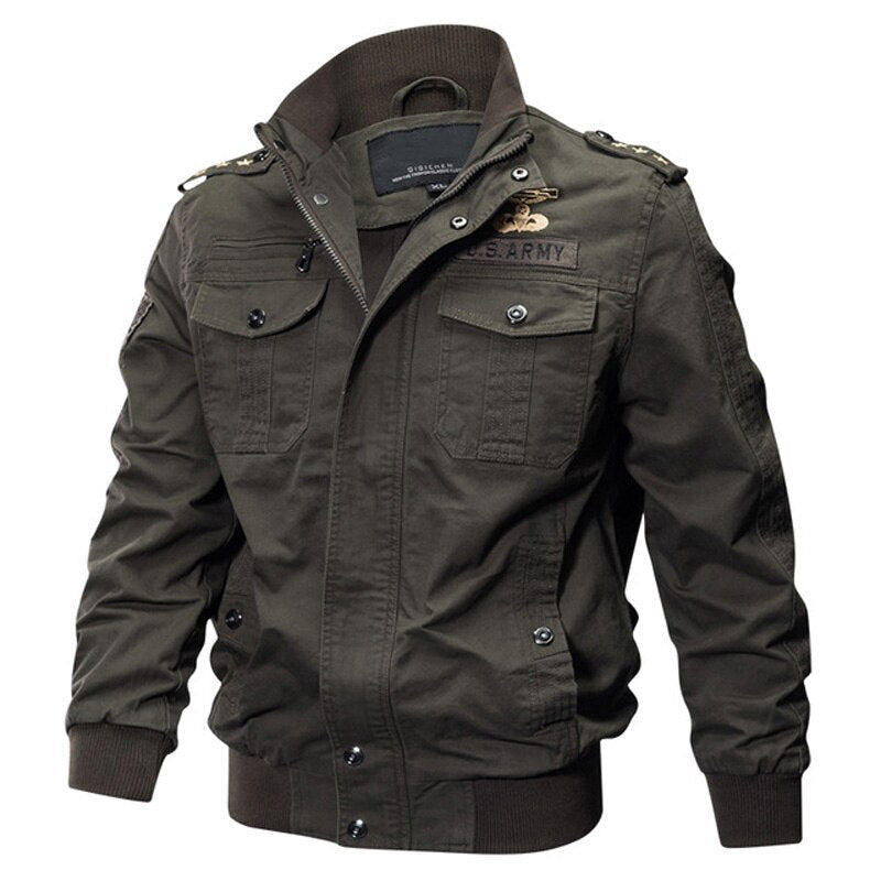 Chaqueta ropa tipo militar para hombre caqui