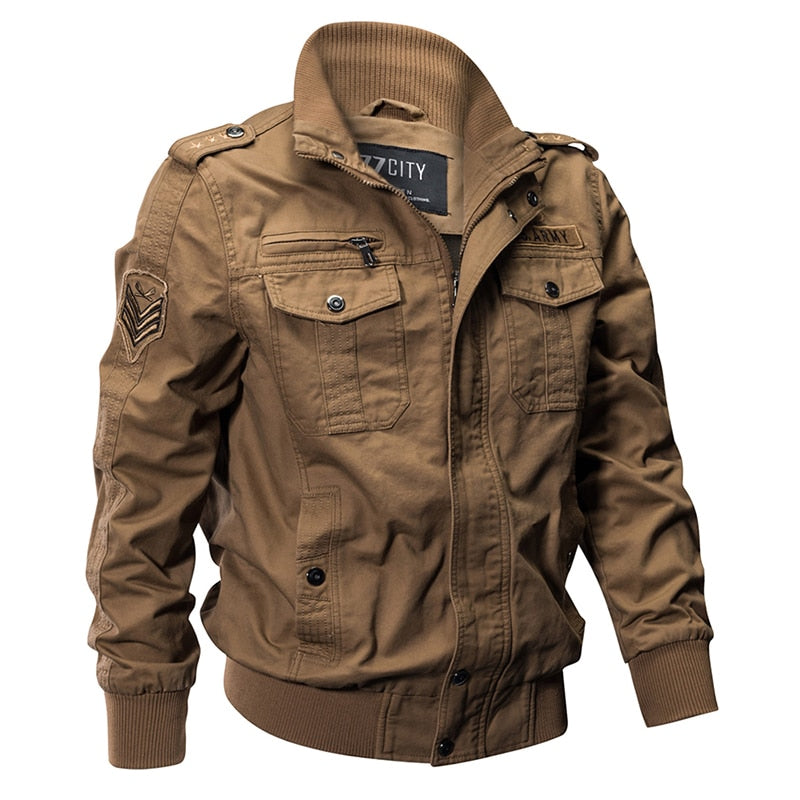 Chaqueta ropa tipo militar para hombre caqui