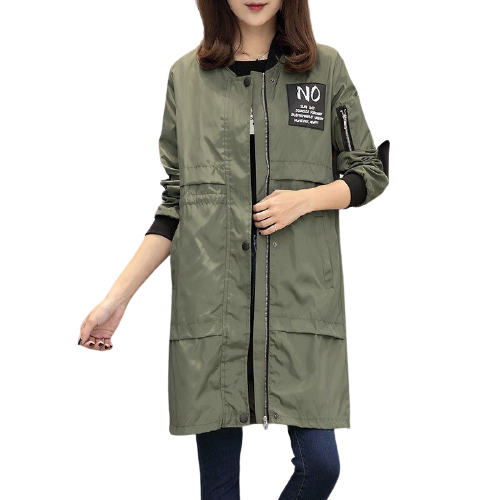 Chaqueta verde khaki estilo militar mujer