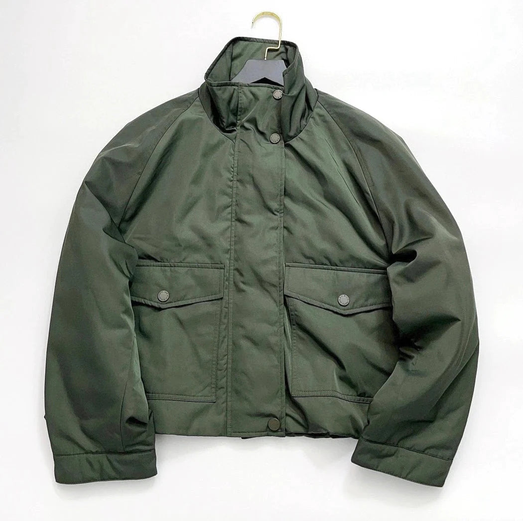 Chaqueta verde militar de mujer