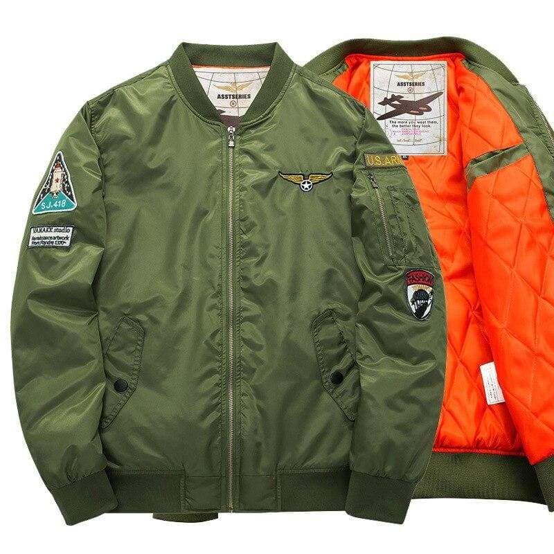 Chaqueta verde militar hombre