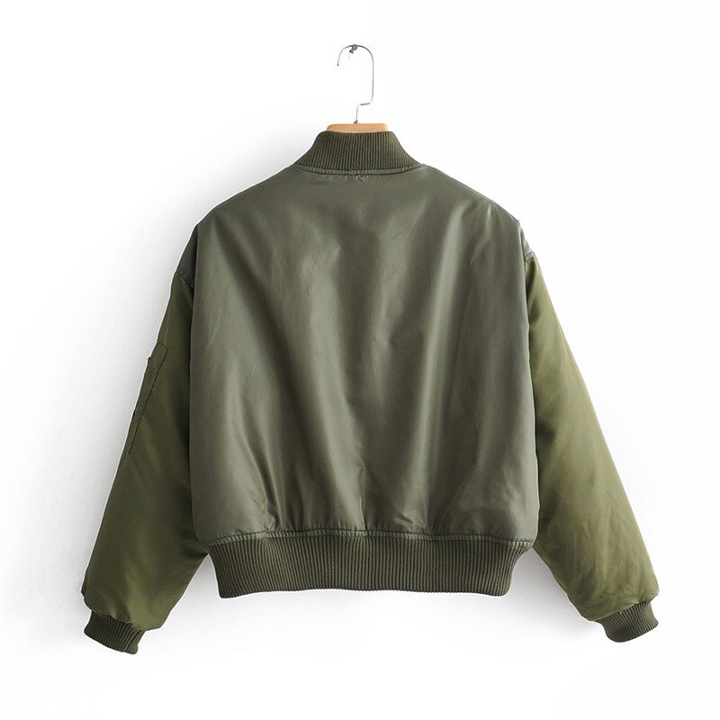 Chaqueta verde militar invierno mujer