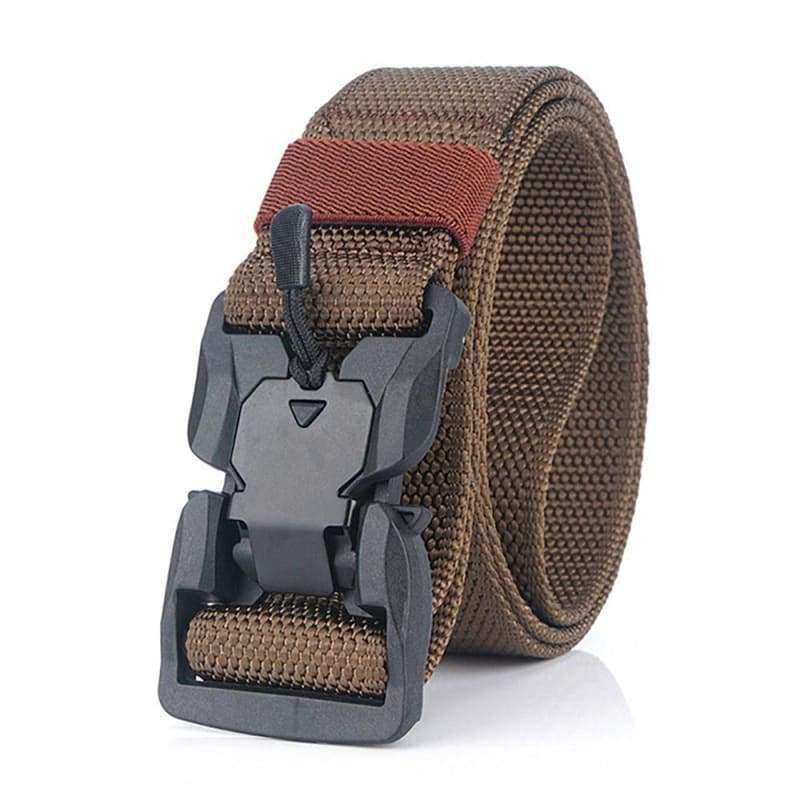 Cinturon marron militar de tela