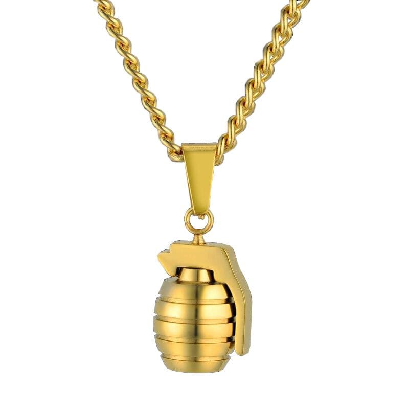 Collar hombre plata militar