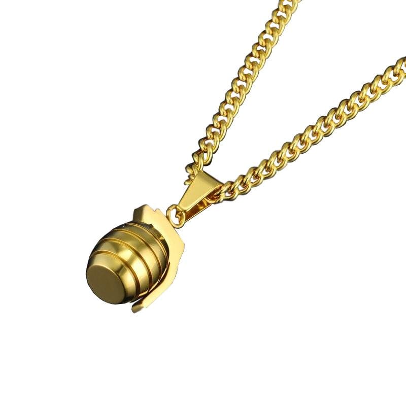 Collar hombre plata militar