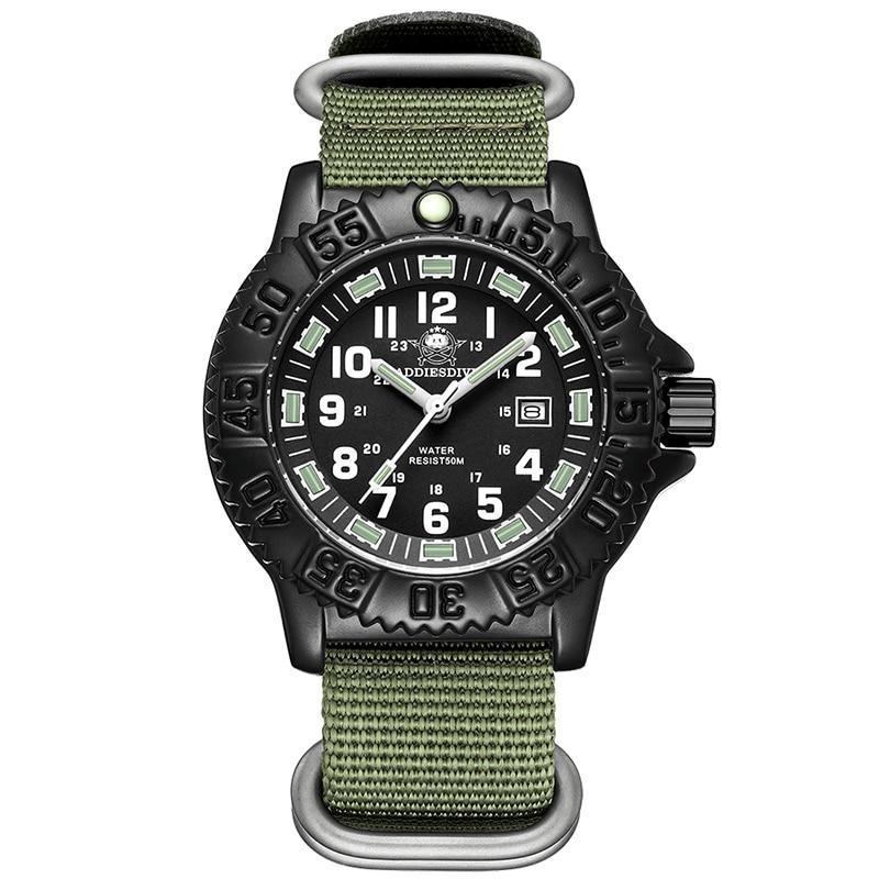 Correa militar negra reloj