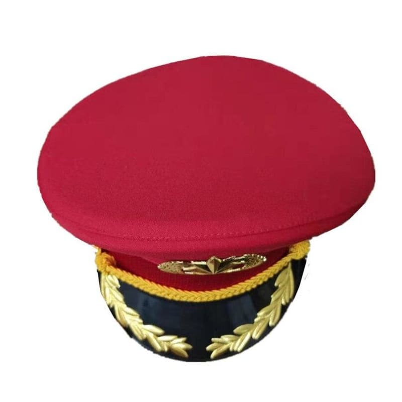 Gorra militar negra roja