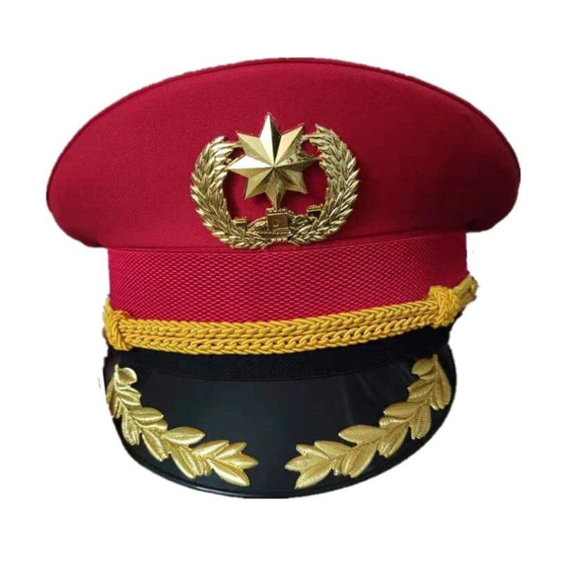 Gorra militar negra roja