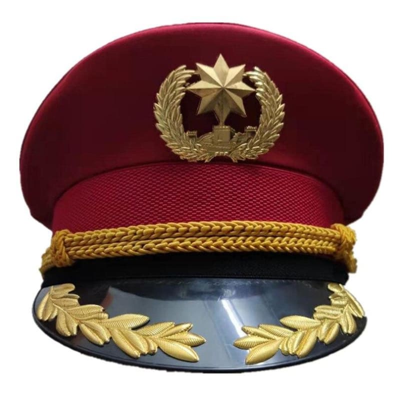 Gorra militar negra roja