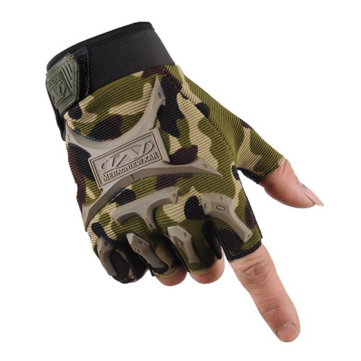 Guantes piel negros militares
