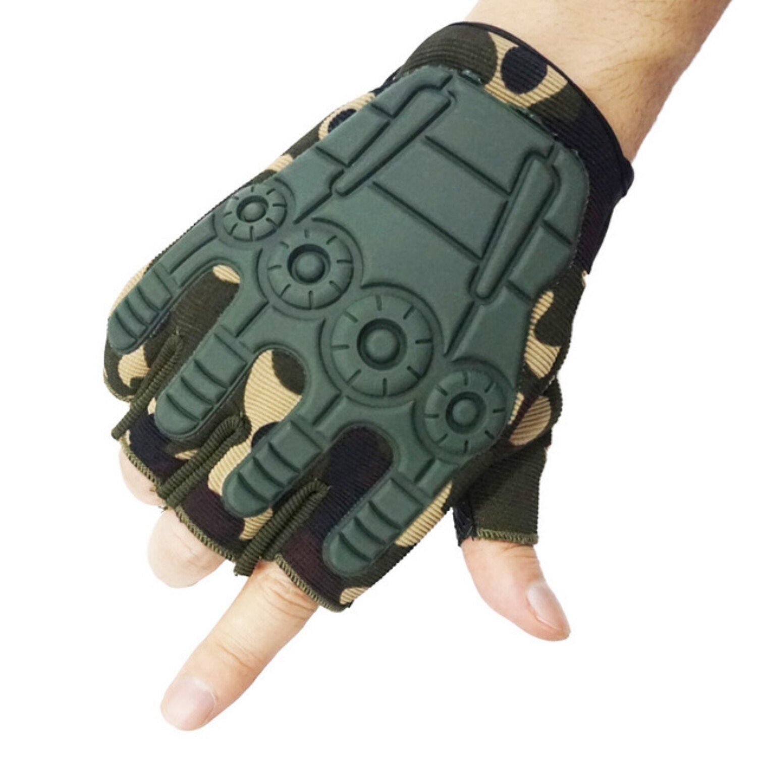 Guantes piel negros militares