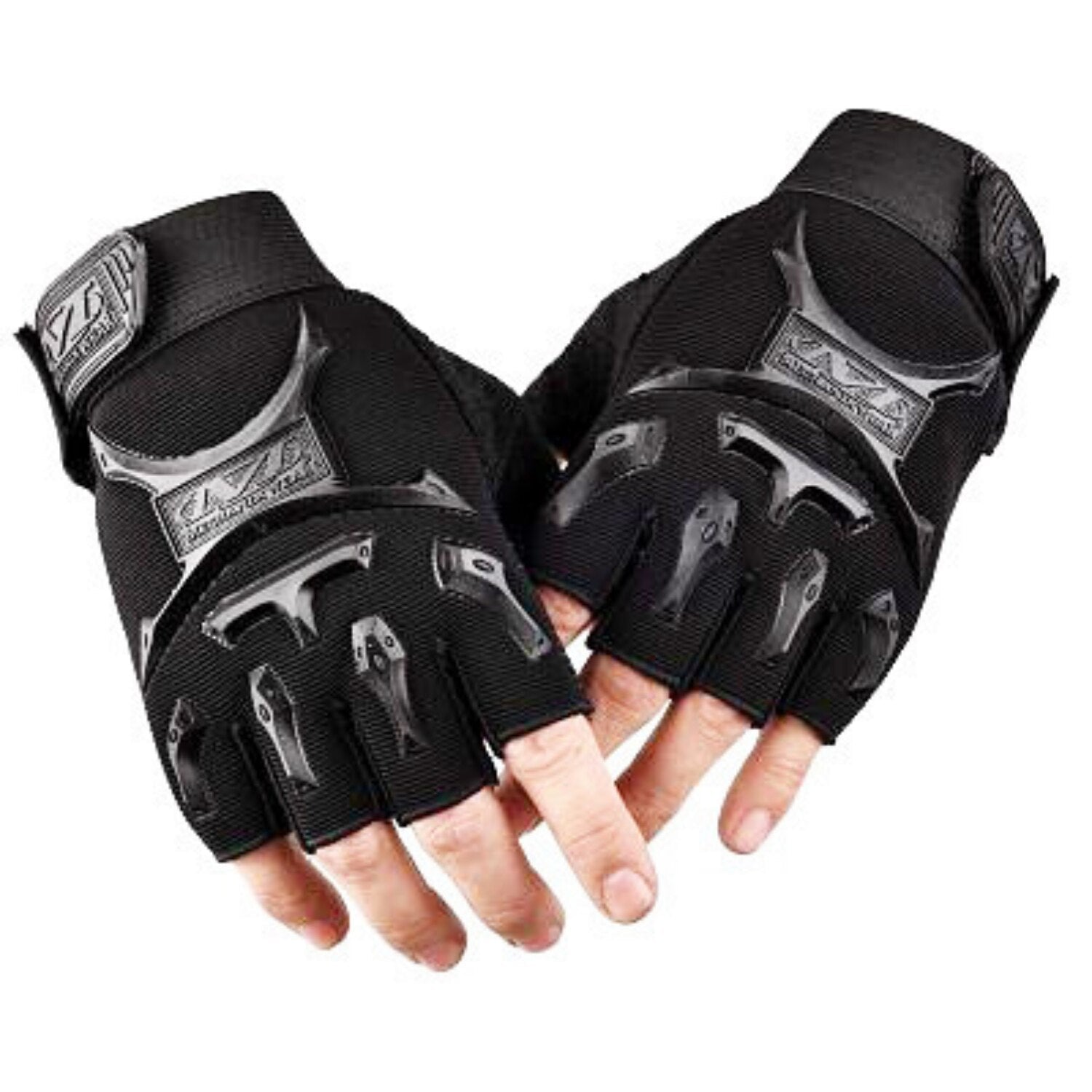 Guantes piel negros militares