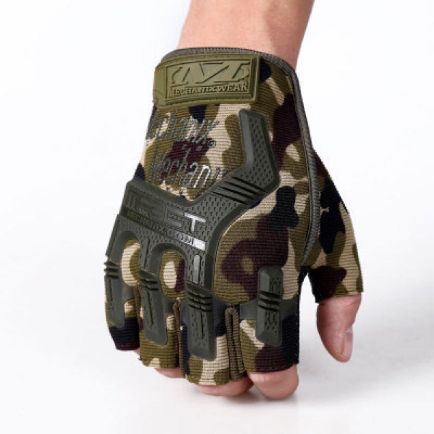 Guantes piel negros militares