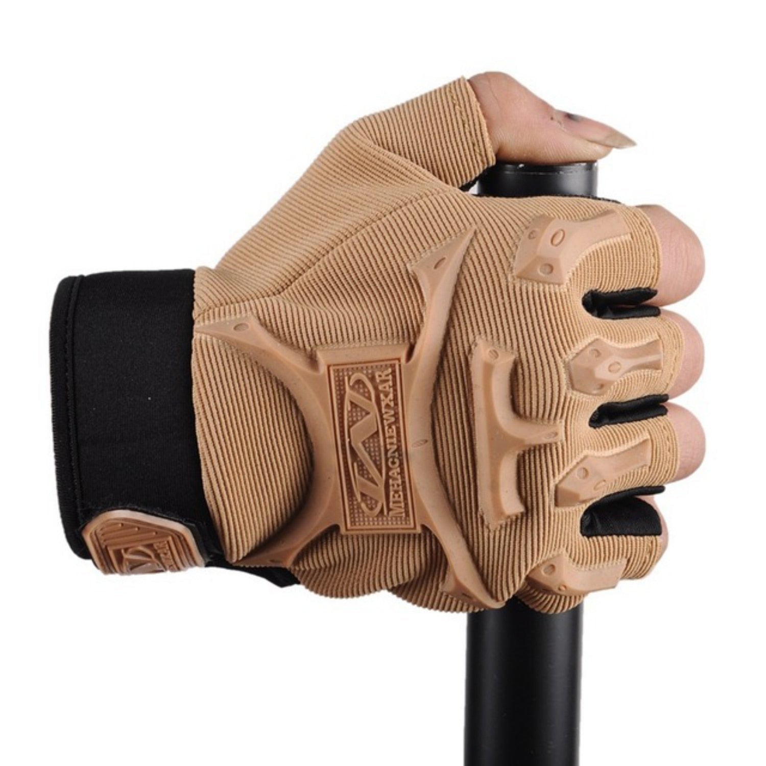 Guantes piel negros militares