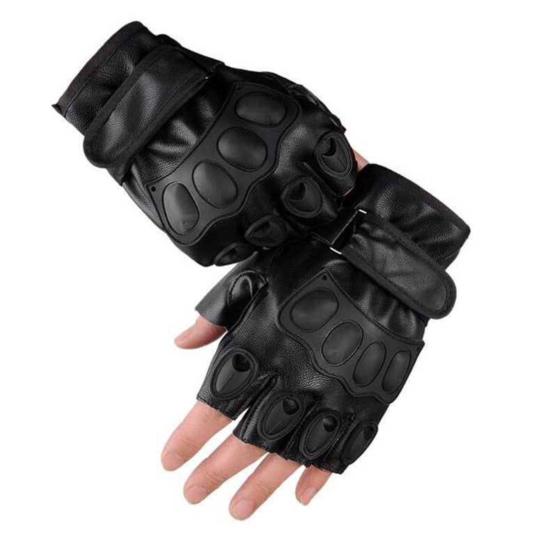 Guantes tacticos de cuero militar
