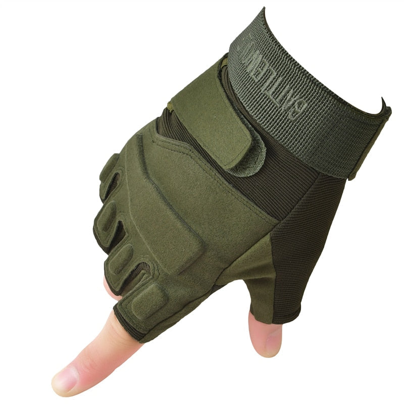 Guantes tácticos militares sin dedos