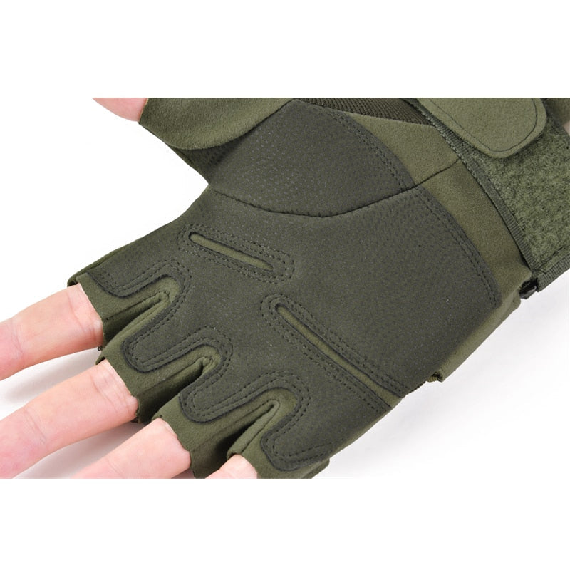 Guantes tácticos militares sin dedos