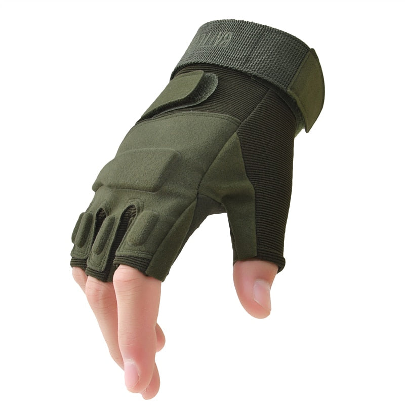 Guantes tácticos militares sin dedos