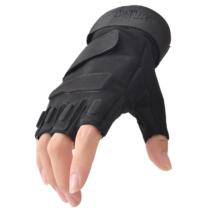 Guantes tácticos militares sin dedos