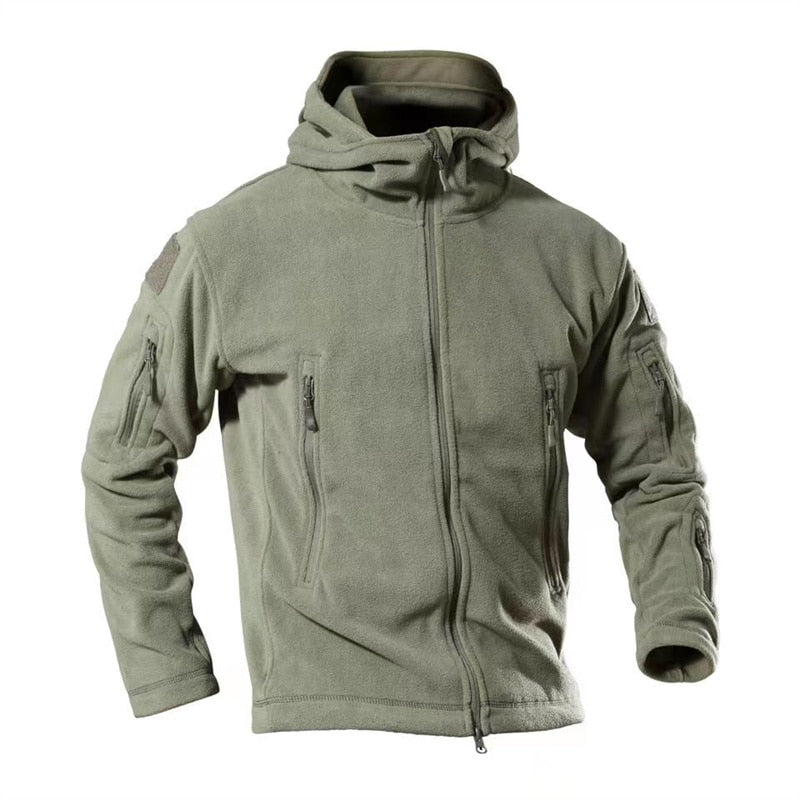 Hombre chaqueta verde militar