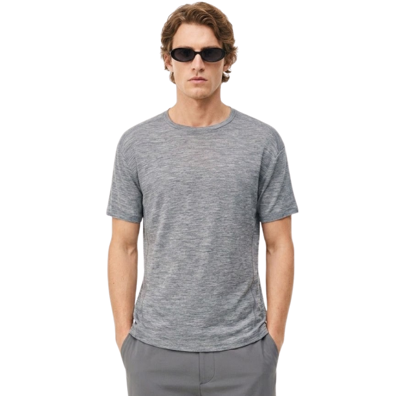 Camiseta lana merino gris