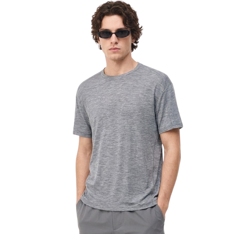 Camiseta lana merino gris