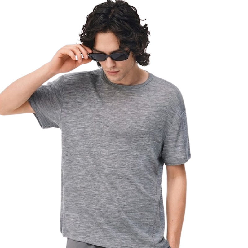 Camiseta lana merino gris