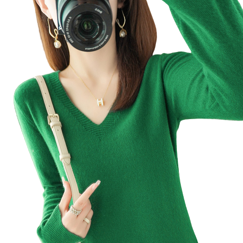 Jersey fino verde militar mujer