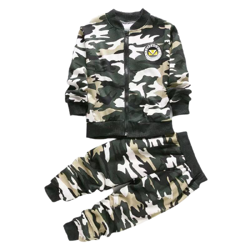 Jerseys al estilo militar con pantalones negros chicos