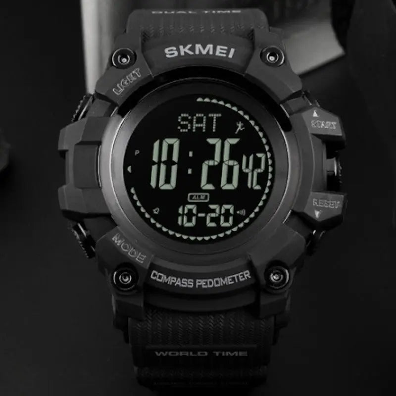 Montre homme sport militaire avec baromètre et boussole