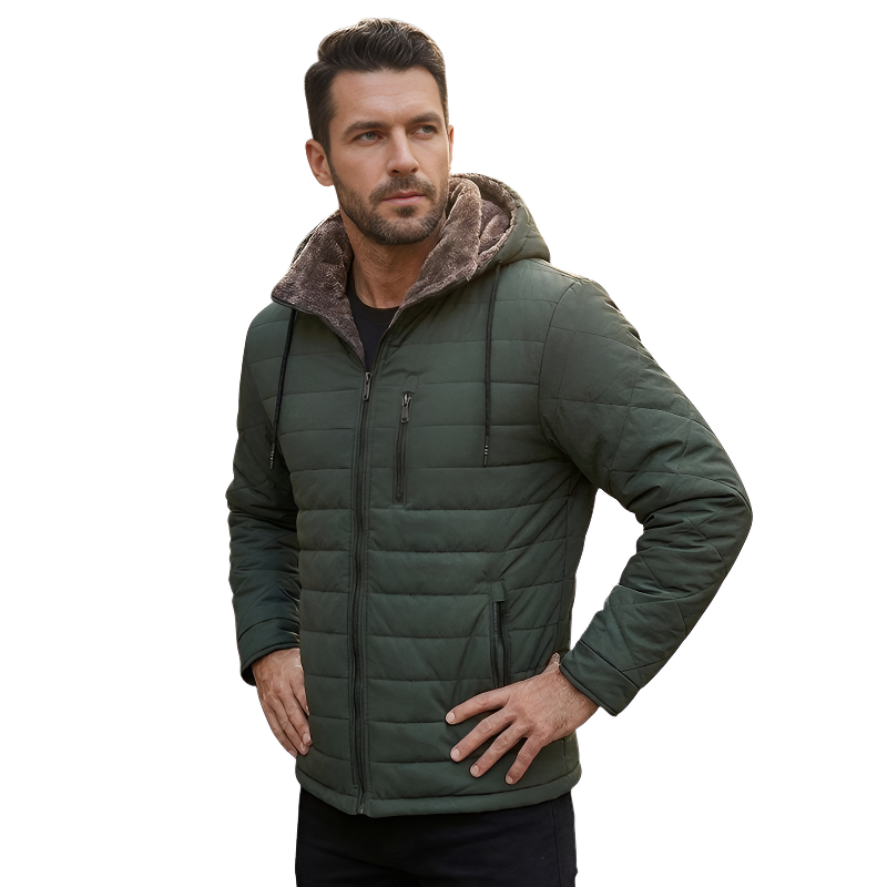 Chaqueta plumas hombre forrada pelo