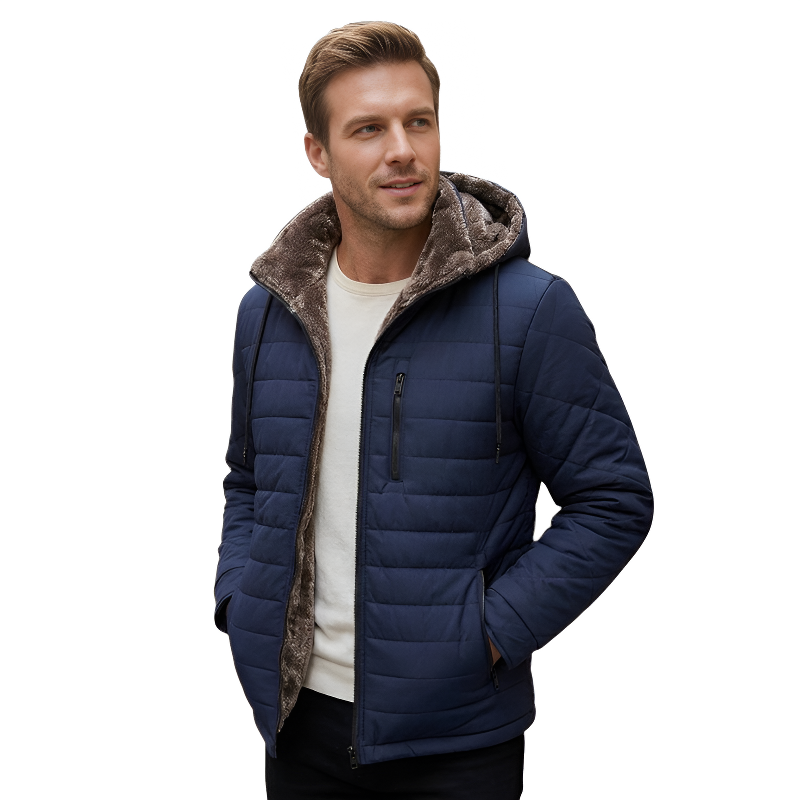 Chaqueta plumas hombre forrada pelo
