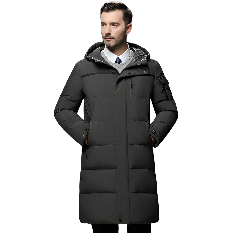Chaqueta larga plumas hombre