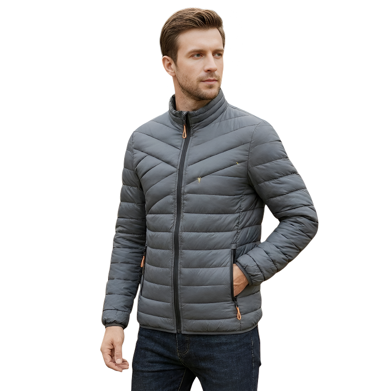 Chaqueta plumas hombre sin capucha