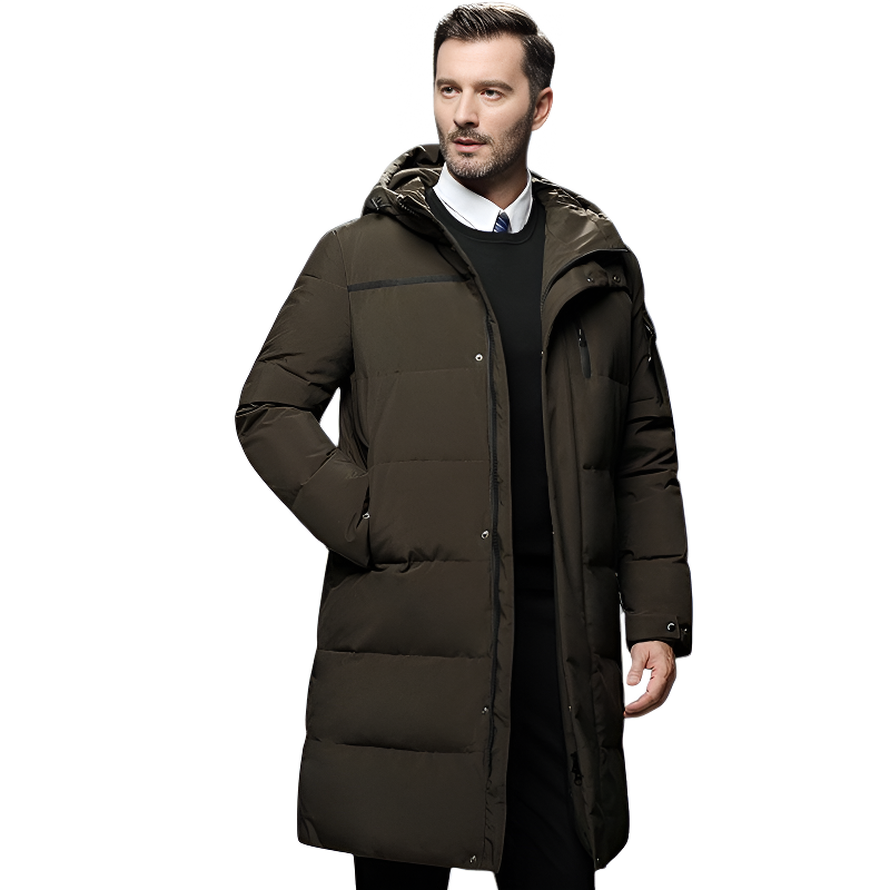 Chaqueta larga plumas hombre