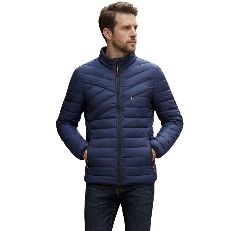 Chaqueta plumas hombre sin capucha