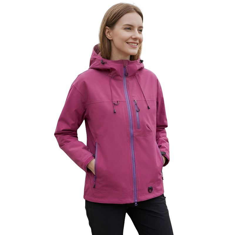 Chaqueta impermeable con capucha mujer