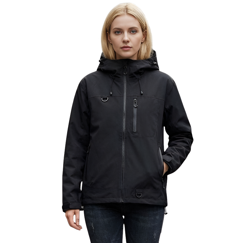 Chaqueta impermeable con capucha mujer