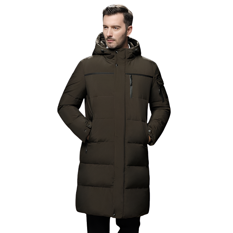 Chaqueta larga plumas hombre