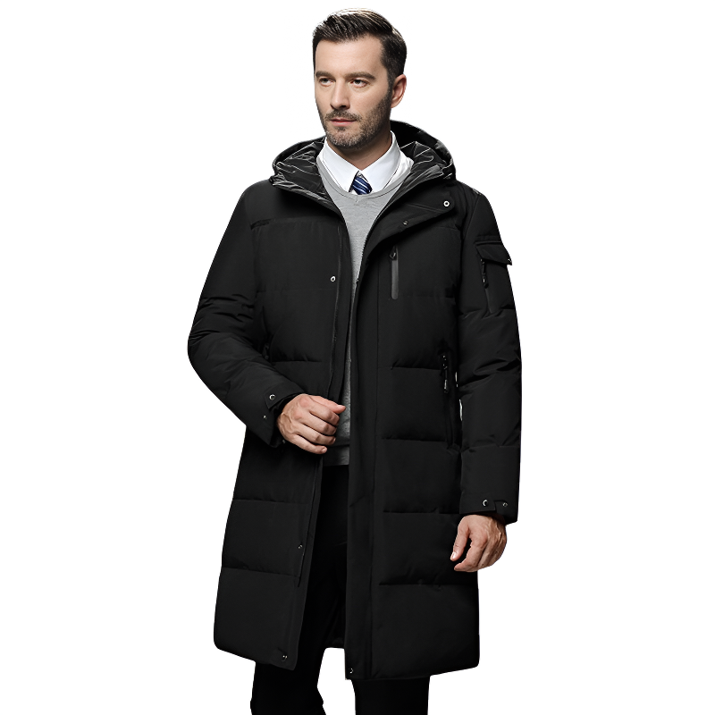 Chaqueta larga plumas hombre