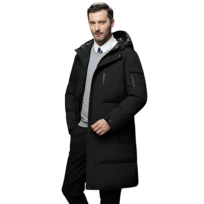 Chaqueta larga plumas hombre