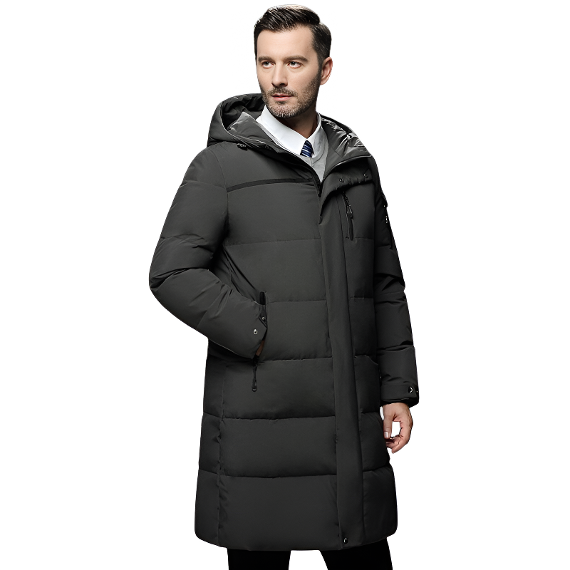 Chaqueta larga plumas hombre