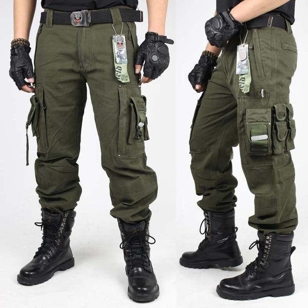 Pantalon camuflaje verde oscuro hombre