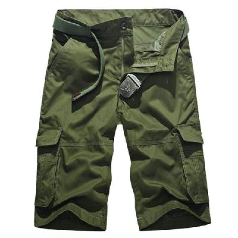Pantalon corto verde militar hombre