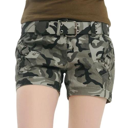 Pantalon corto verde militar mujer