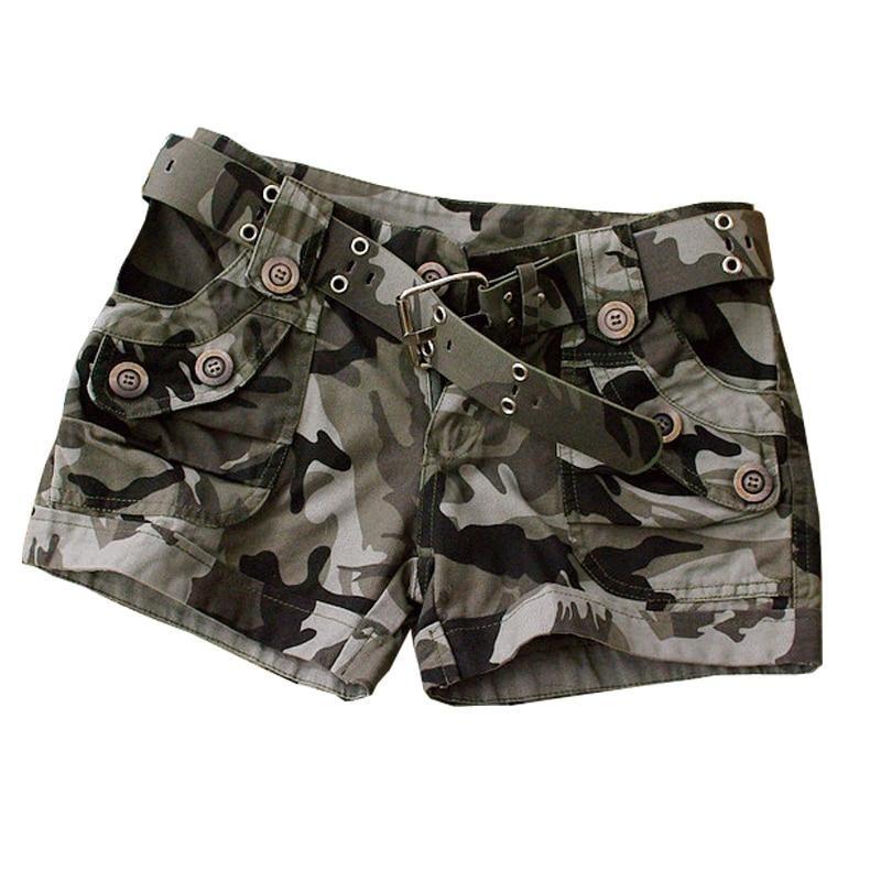 Pantalon corto verde militar mujer