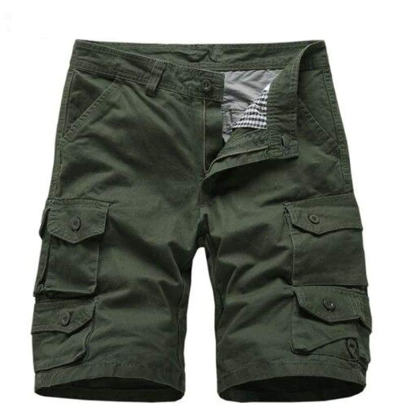 Pantalon deporte corto verde militar hombre