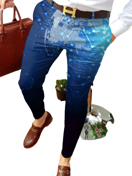 Pantalon militar azul hombre